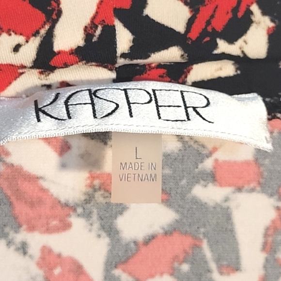 NWOT KASPER Abstract Print Cowl Neck Top - Picture 8 of 10